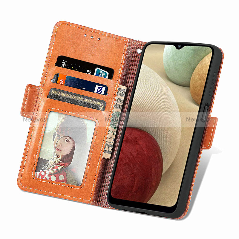 Leather Case Stands Flip Cover Holder S07D for Samsung Galaxy M12