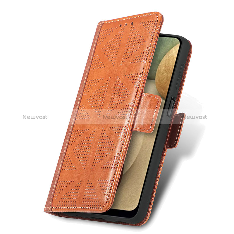 Leather Case Stands Flip Cover Holder S07D for Samsung Galaxy M12