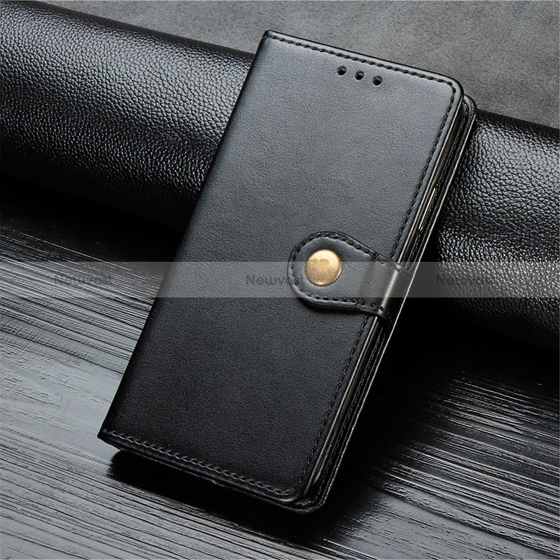 Leather Case Stands Flip Cover Holder S07D for Xiaomi Redmi 10X 5G Black