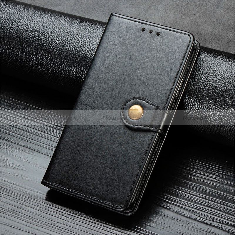 Leather Case Stands Flip Cover Holder S07D for Xiaomi Redmi 10X Pro 5G Black