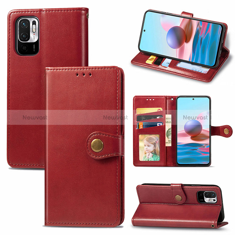 Leather Case Stands Flip Cover Holder S07D for Xiaomi Redmi Note 10 5G