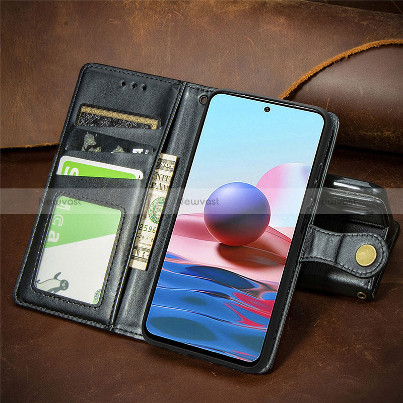 Leather Case Stands Flip Cover Holder S07D for Xiaomi Redmi Note 11 SE 5G