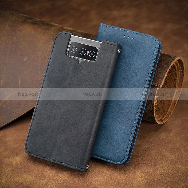 Leather Case Stands Flip Cover Holder S08D for Asus Zenfone 7 Pro ZS671KS