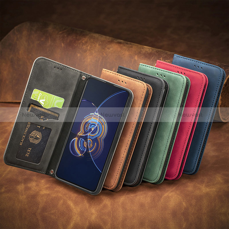 Leather Case Stands Flip Cover Holder S08D for Asus ZenFone 8 Flip ZS672KS