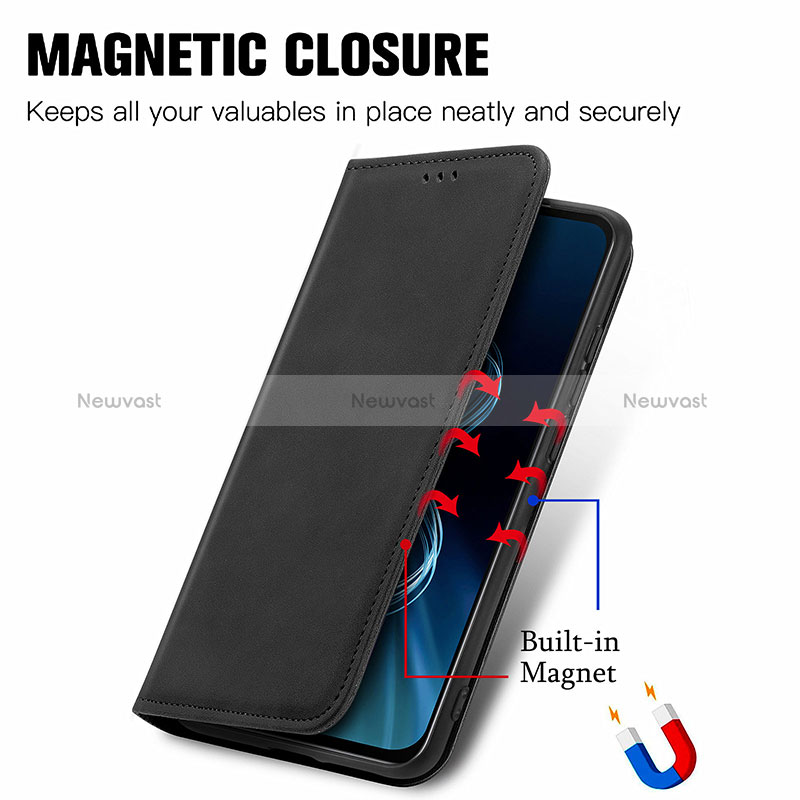 Leather Case Stands Flip Cover Holder S08D for Asus ZenFone 8 Mini