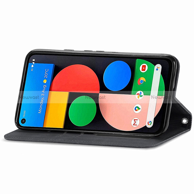 Leather Case Stands Flip Cover Holder S08D for Google Pixel 5a 5G