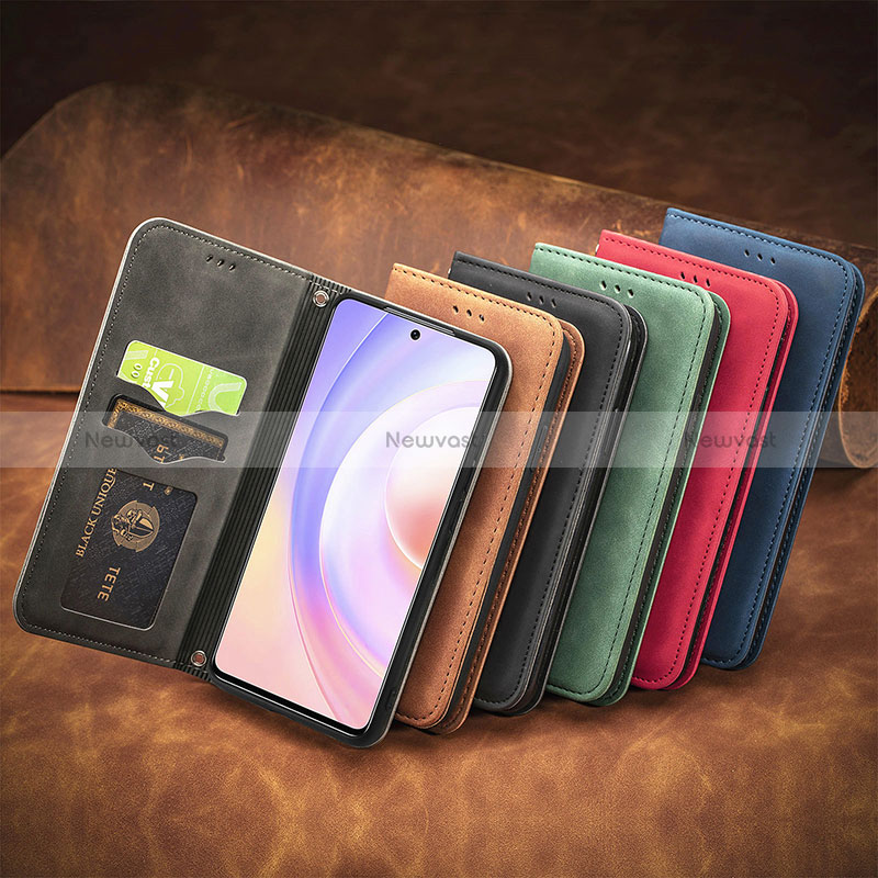 Leather Case Stands Flip Cover Holder S08D for Huawei Honor 50 SE 5G