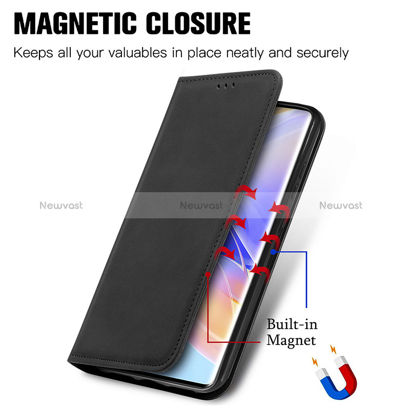 Leather Case Stands Flip Cover Holder S08D for Huawei Honor 60 SE 5G