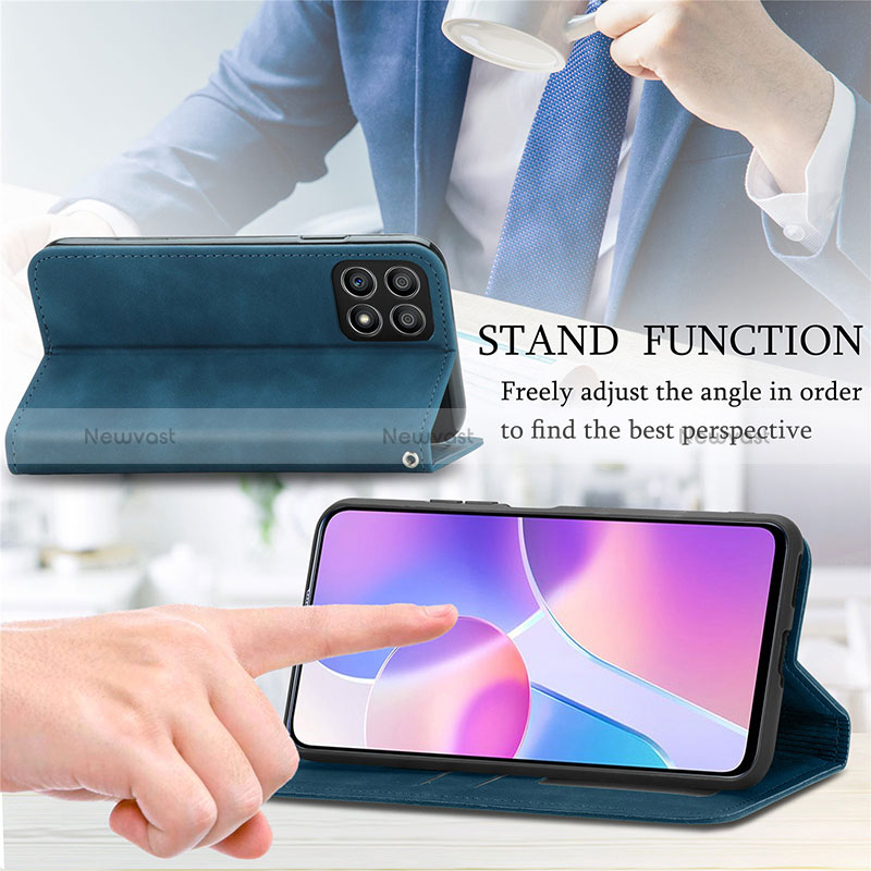 Leather Case Stands Flip Cover Holder S08D for Huawei Honor X30i