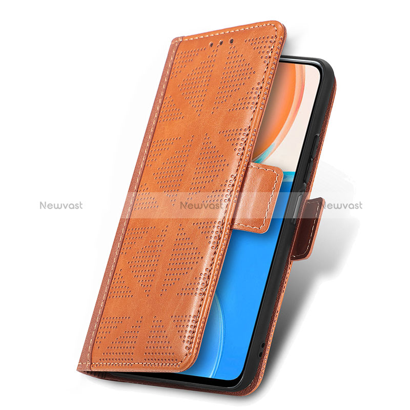 Leather Case Stands Flip Cover Holder S08D for Huawei Honor X8 4G