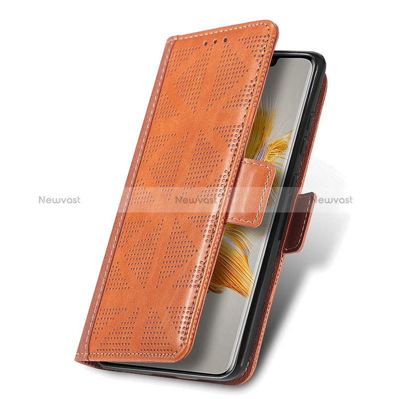 Leather Case Stands Flip Cover Holder S08D for Huawei Mate 50 Pro