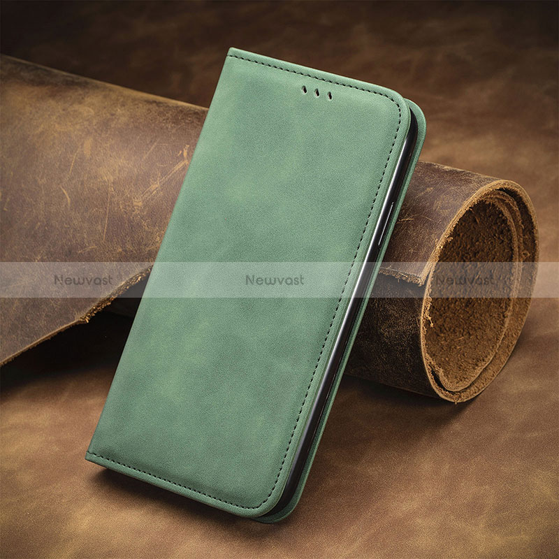 Leather Case Stands Flip Cover Holder S08D for Huawei Nova 9 Green