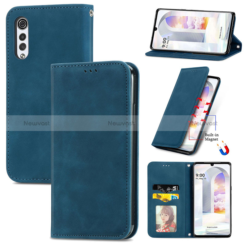 Leather Case Stands Flip Cover Holder S08D for LG Velvet 2 Pro