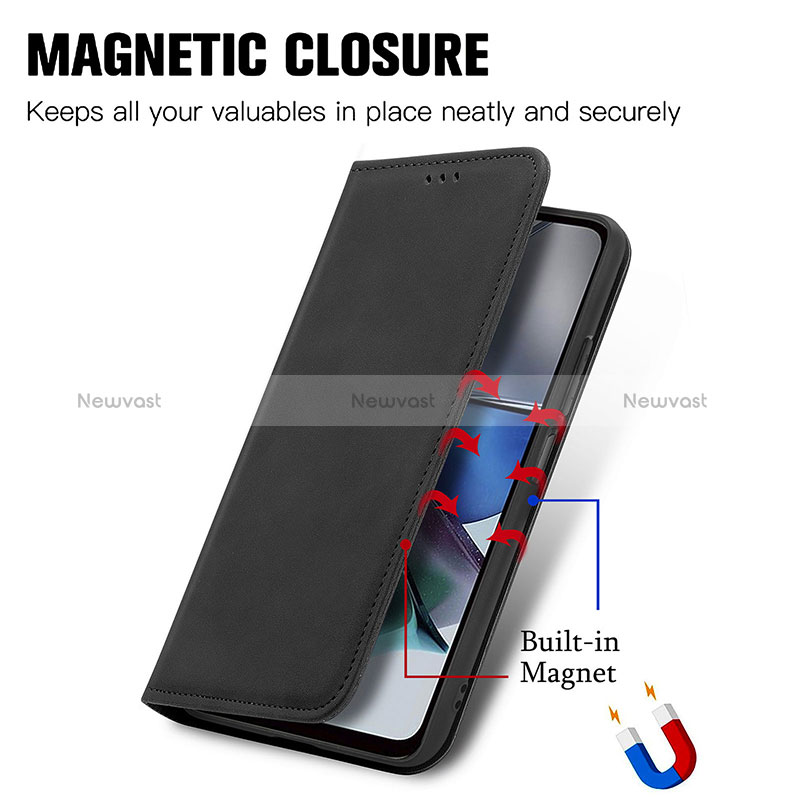 Leather Case Stands Flip Cover Holder S08D for Motorola Moto G13