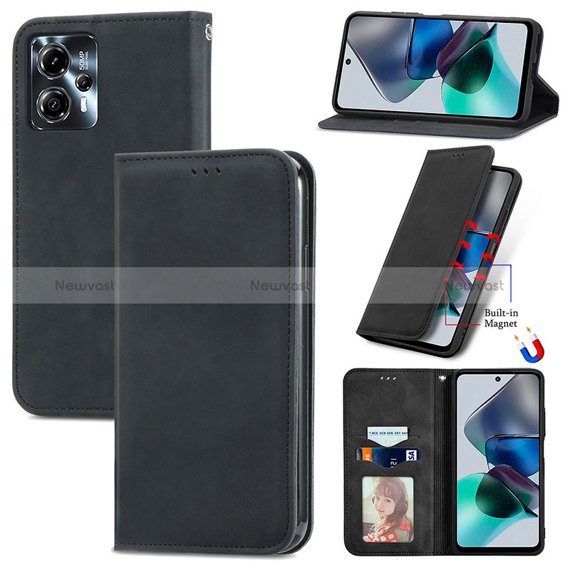 Leather Case Stands Flip Cover Holder S08D for Motorola Moto G13