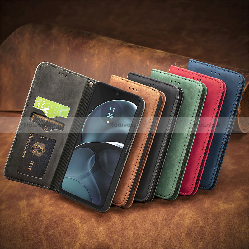 Leather Case Stands Flip Cover Holder S08D for Motorola Moto G14