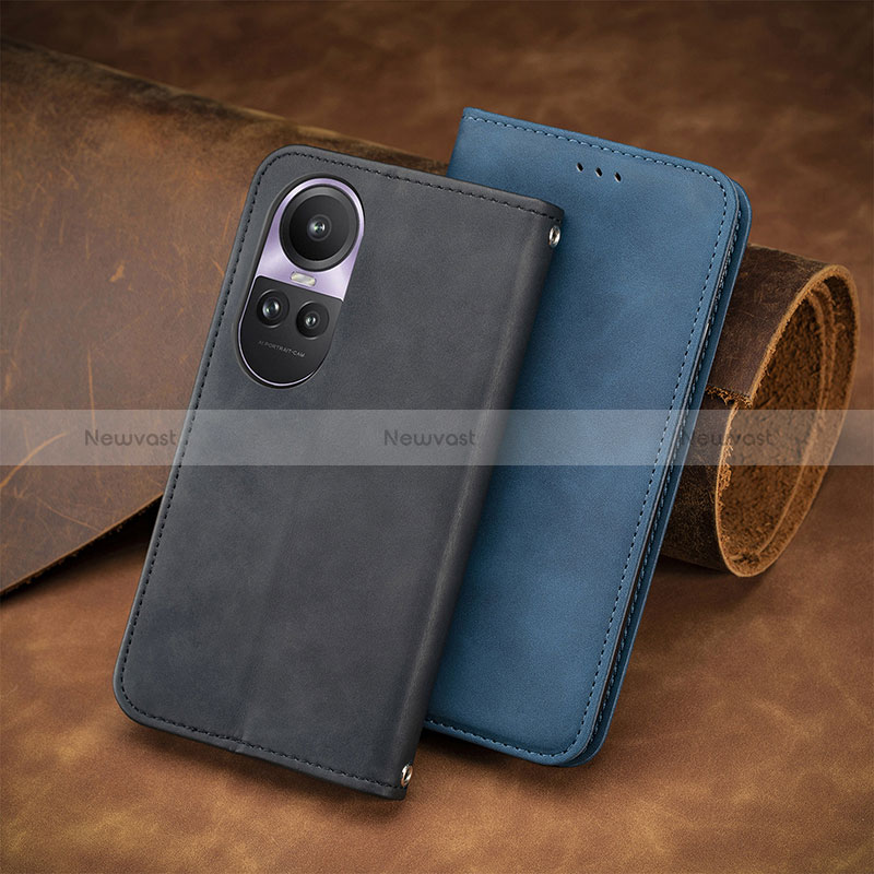 Leather Case Stands Flip Cover Holder S08D for Oppo Reno10 5G