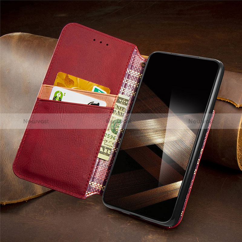 Leather Case Stands Flip Cover Holder S08D for Samsung Galaxy S25 Plus 5G