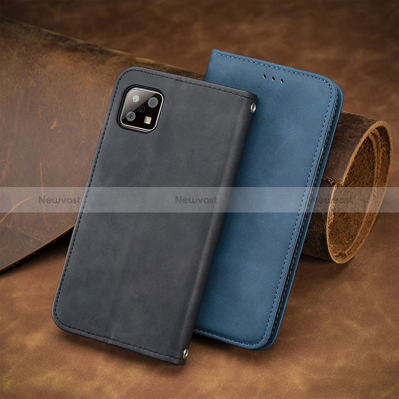 Leather Case Stands Flip Cover Holder S08D for Sharp Aquos Sense6s