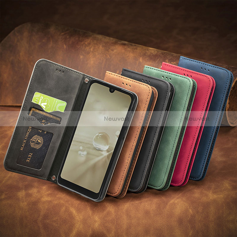 Leather Case Stands Flip Cover Holder S08D for Sharp Aquos wish2