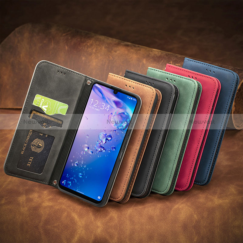 Leather Case Stands Flip Cover Holder S08D for Sharp Aquos Zero6