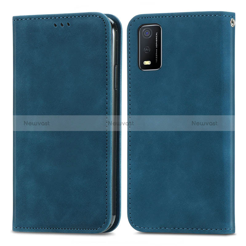 Leather Case Stands Flip Cover Holder S08D for Vivo Y3s (2021)