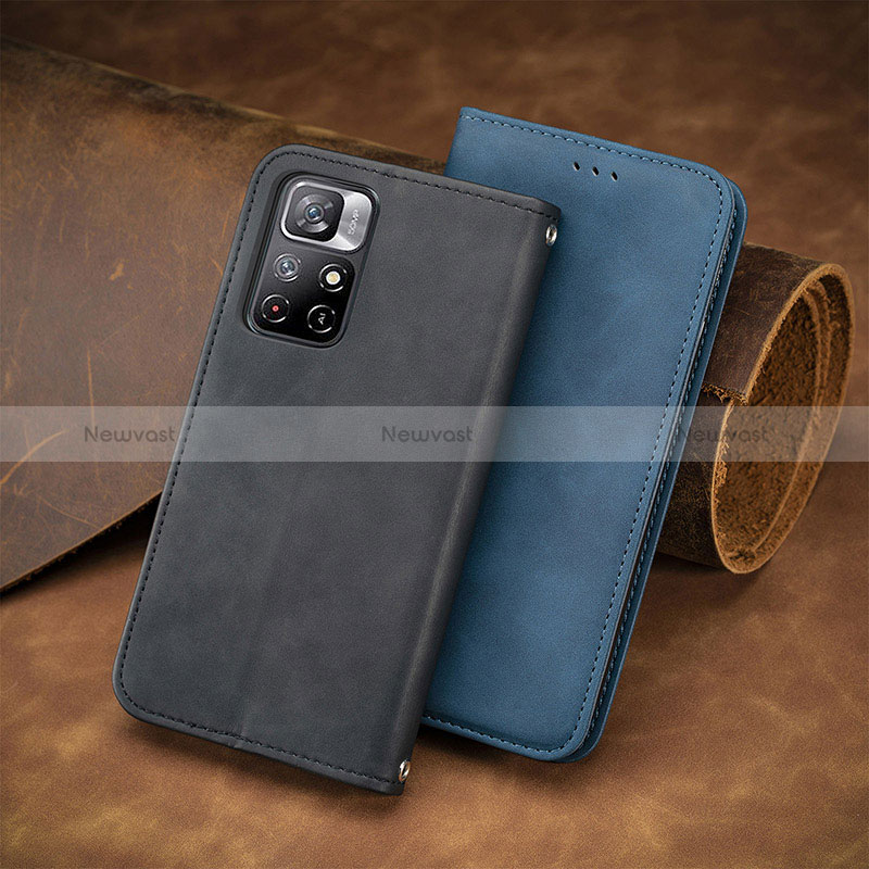 Leather Case Stands Flip Cover Holder S08D for Xiaomi Poco M4 Pro 5G