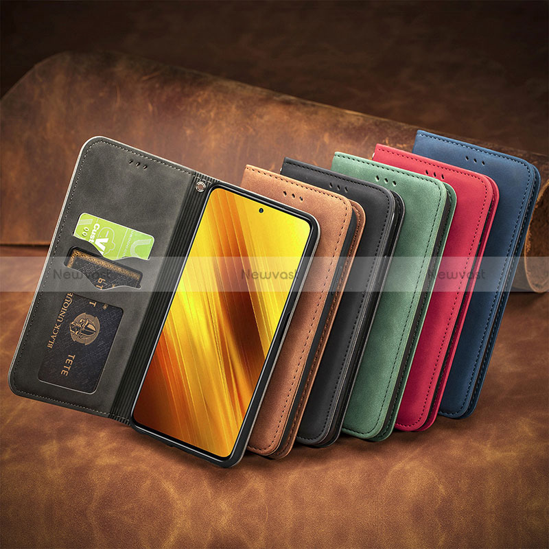 Leather Case Stands Flip Cover Holder S08D for Xiaomi Poco X3 NFC