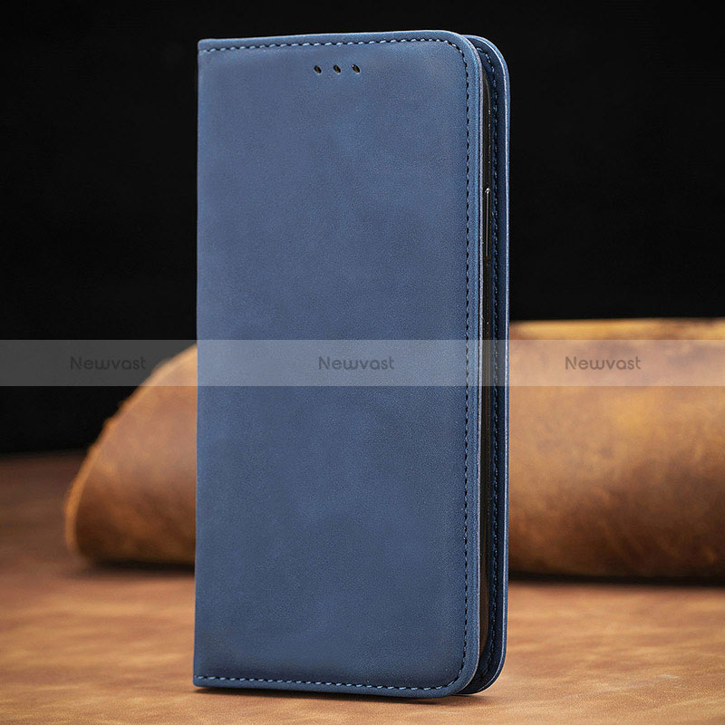 Leather Case Stands Flip Cover Holder S08D for Xiaomi Redmi 9 Activ Blue