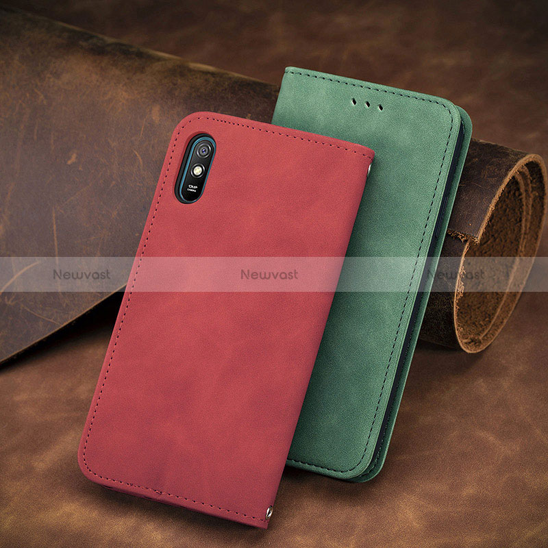 Leather Case Stands Flip Cover Holder S08D for Xiaomi Redmi 9A