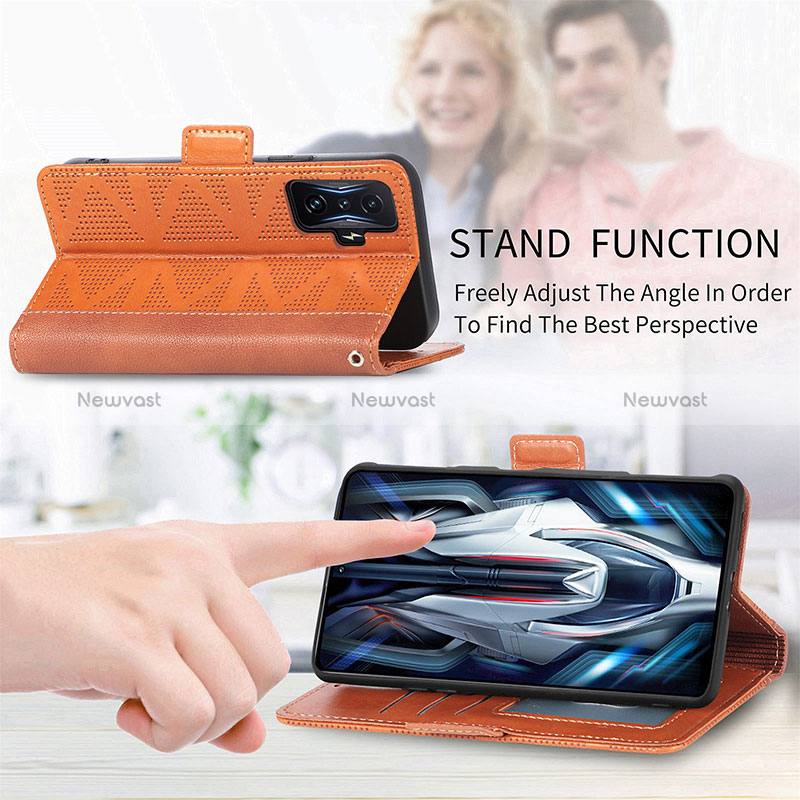 Leather Case Stands Flip Cover Holder S08D for Xiaomi Redmi K50 Gaming 5G