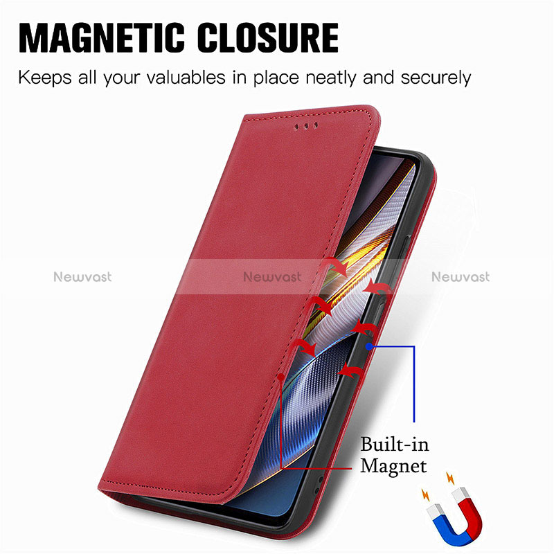 Leather Case Stands Flip Cover Holder S08D for Xiaomi Redmi K50i 5G