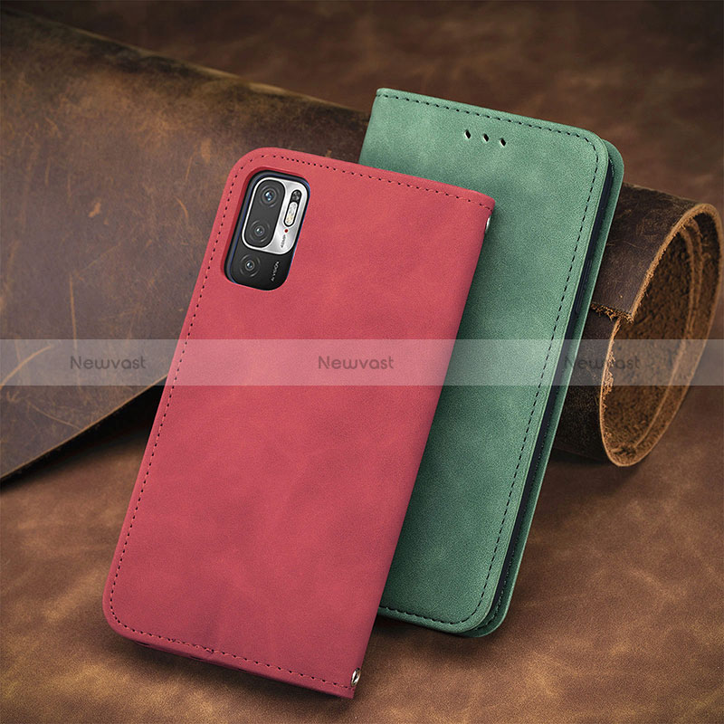 Leather Case Stands Flip Cover Holder S08D for Xiaomi Redmi Note 10 JE 5G