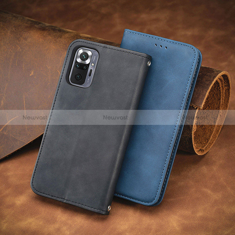 Leather Case Stands Flip Cover Holder S08D for Xiaomi Redmi Note 10 Pro 4G