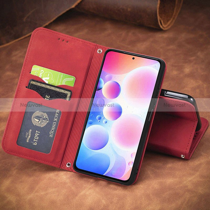 Leather Case Stands Flip Cover Holder S08D for Xiaomi Redmi Note 10 Pro Max