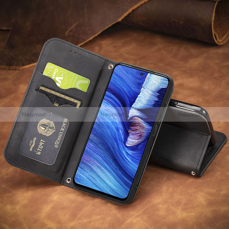 Leather Case Stands Flip Cover Holder S08D for Xiaomi Redmi Note 10T 5G