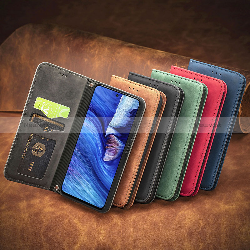 Leather Case Stands Flip Cover Holder S08D for Xiaomi Redmi Note 10T 5G