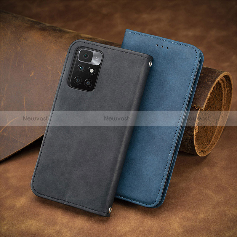 Leather Case Stands Flip Cover Holder S08D for Xiaomi Redmi Note 11 4G (2021)