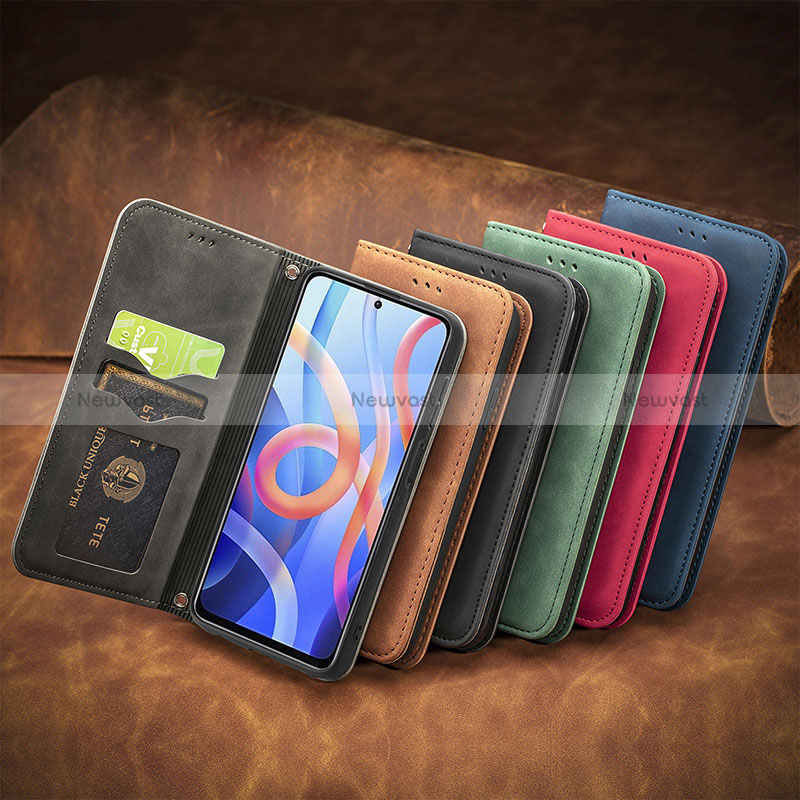 Leather Case Stands Flip Cover Holder S08D for Xiaomi Redmi Note 11 5G