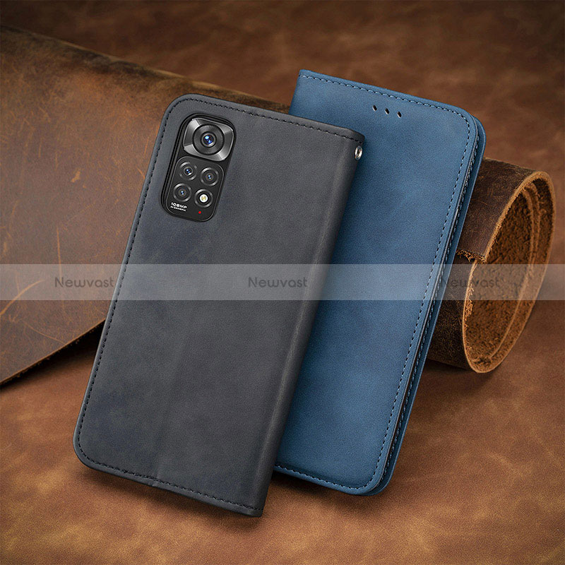 Leather Case Stands Flip Cover Holder S08D for Xiaomi Redmi Note 11 Pro 4G