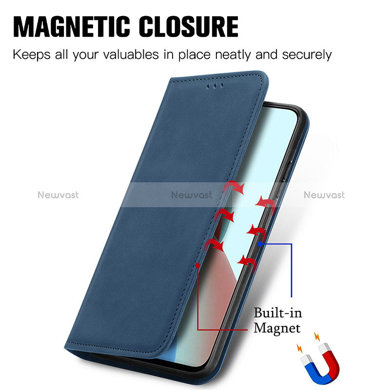 Leather Case Stands Flip Cover Holder S08D for Xiaomi Redmi Note 9 5G