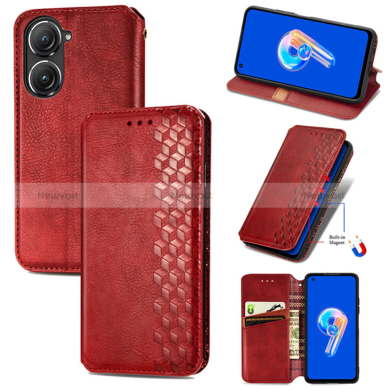 Leather Case Stands Flip Cover Holder S09D for Asus Zenfone 9