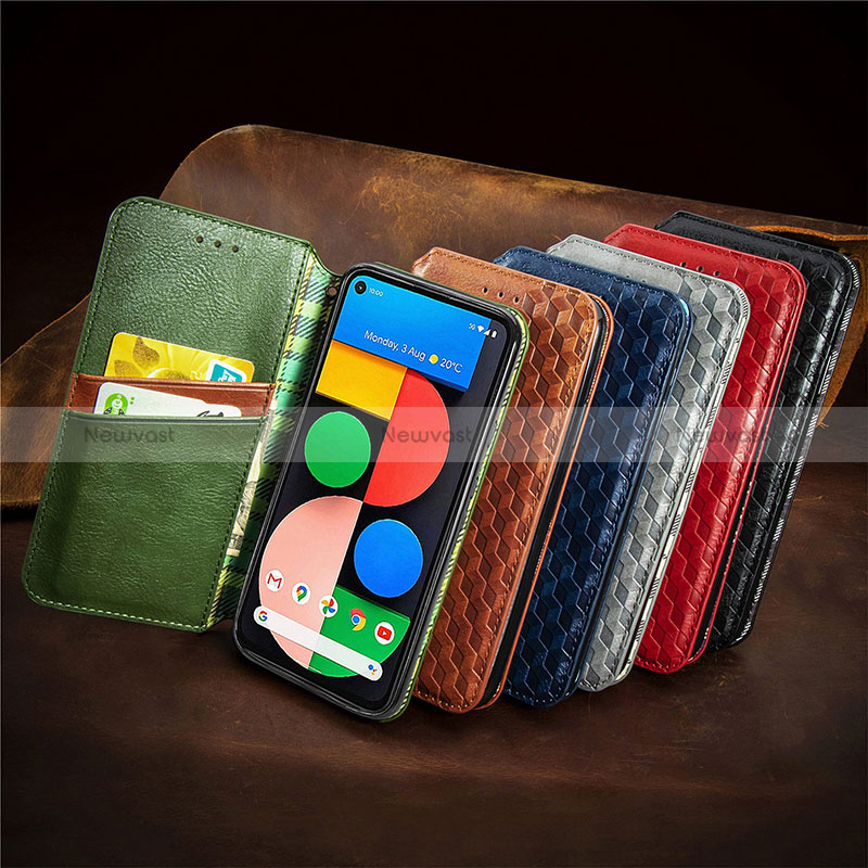 Leather Case Stands Flip Cover Holder S09D for Google Pixel 5a 5G