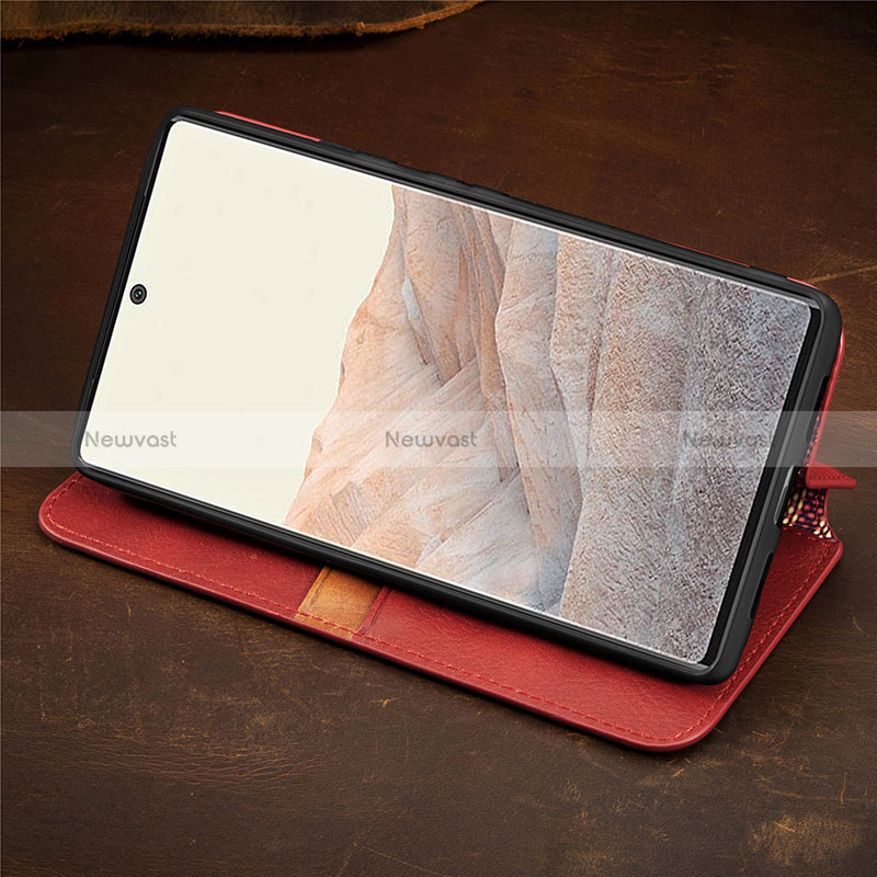 Leather Case Stands Flip Cover Holder S09D for Google Pixel 6 Pro 5G