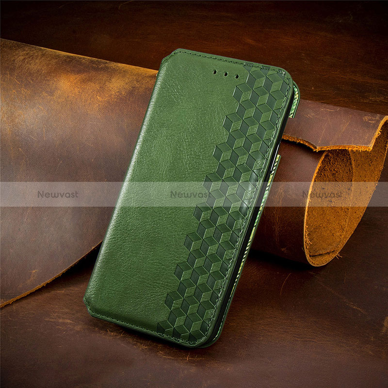 Leather Case Stands Flip Cover Holder S09D for Google Pixel 6 Pro 5G Green