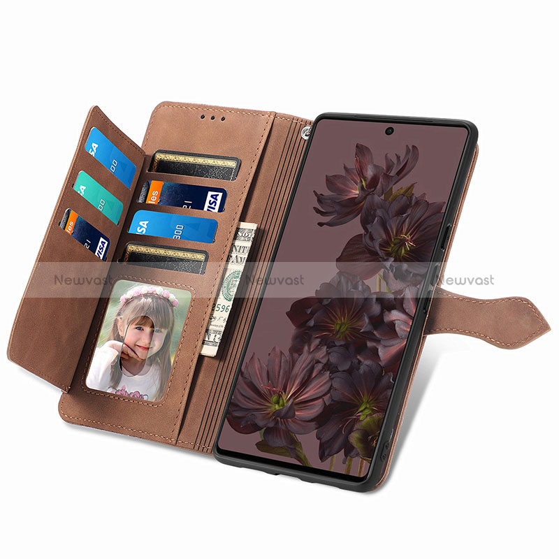 Leather Case Stands Flip Cover Holder S09D for Google Pixel 7 5G