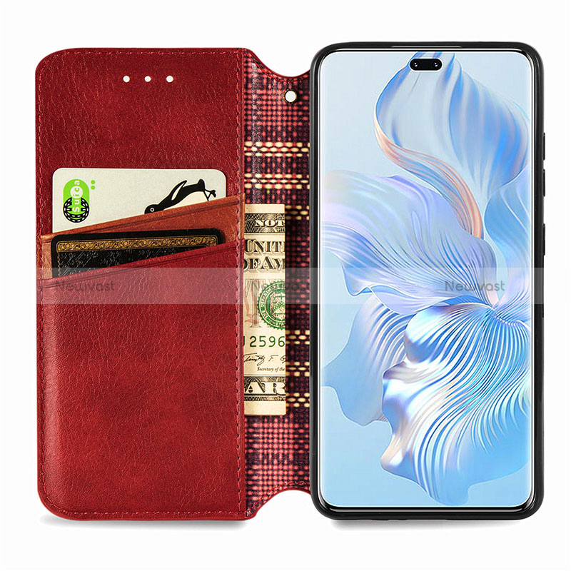 Leather Case Stands Flip Cover Holder S09D for Huawei Honor 80 Pro 5G