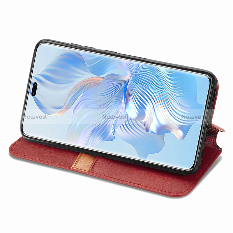 Leather Case Stands Flip Cover Holder S09D for Huawei Honor 80 Pro 5G