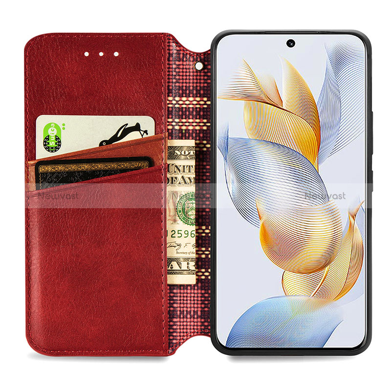 Leather Case Stands Flip Cover Holder S09D for Huawei Honor 90 5G