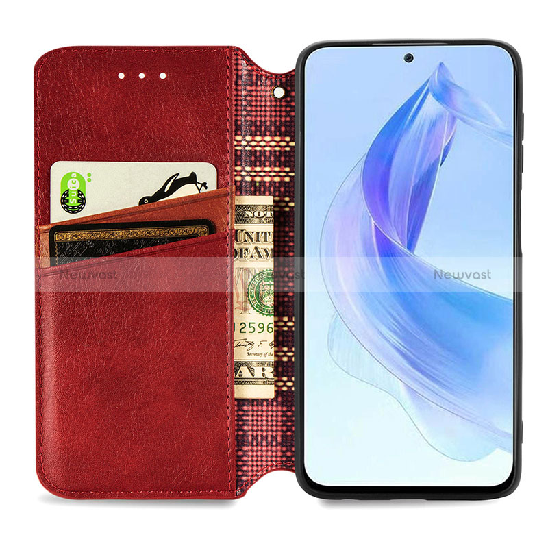 Leather Case Stands Flip Cover Holder S09D for Huawei Honor 90 Lite 5G